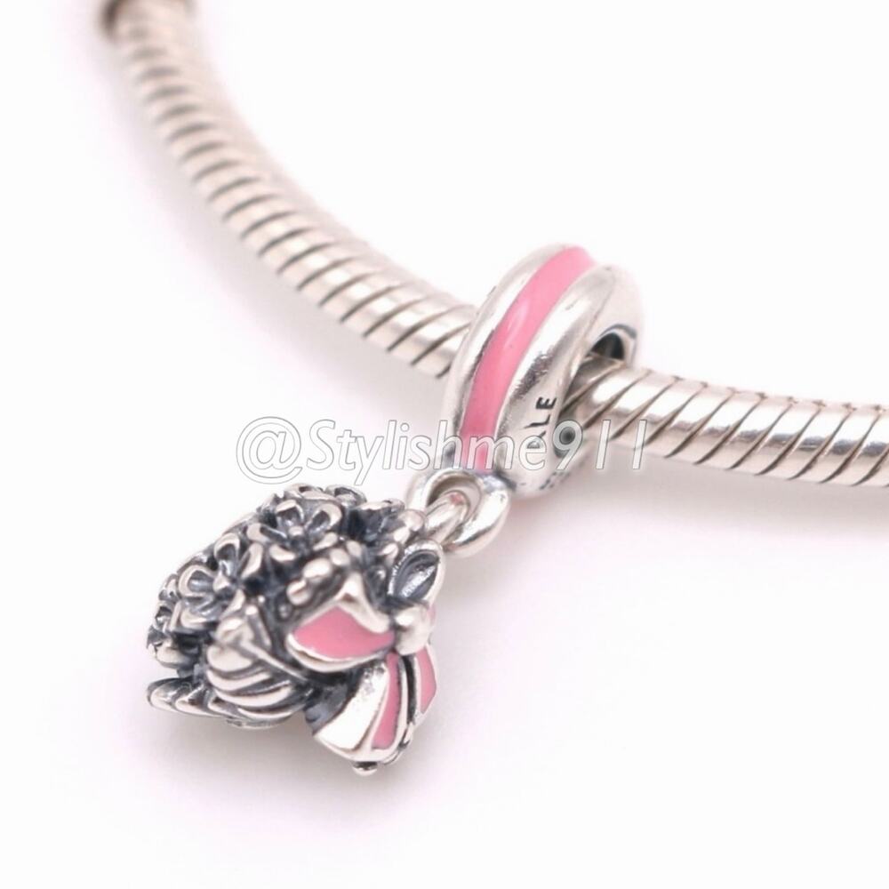 Authentic PANDORA Everlasting Celebration Pink Bouquet Dangle 791106EN24